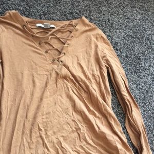 Long sleeve criss cross top